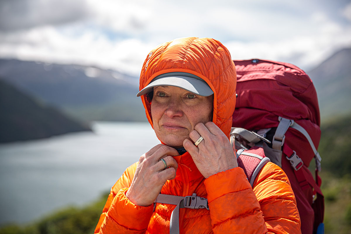 Arc'teryx Cerium SV Hoody (with hood on over ball cap)